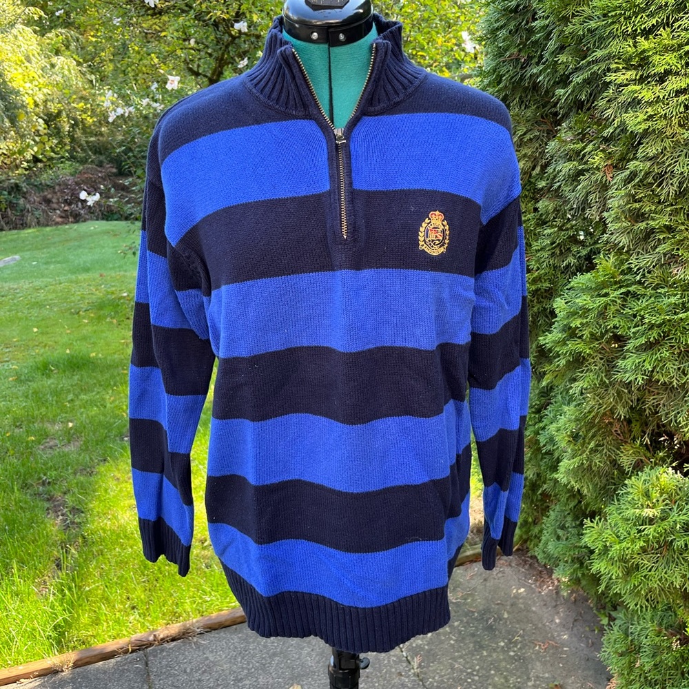 Lauren - Blue Striped Sweater Polo